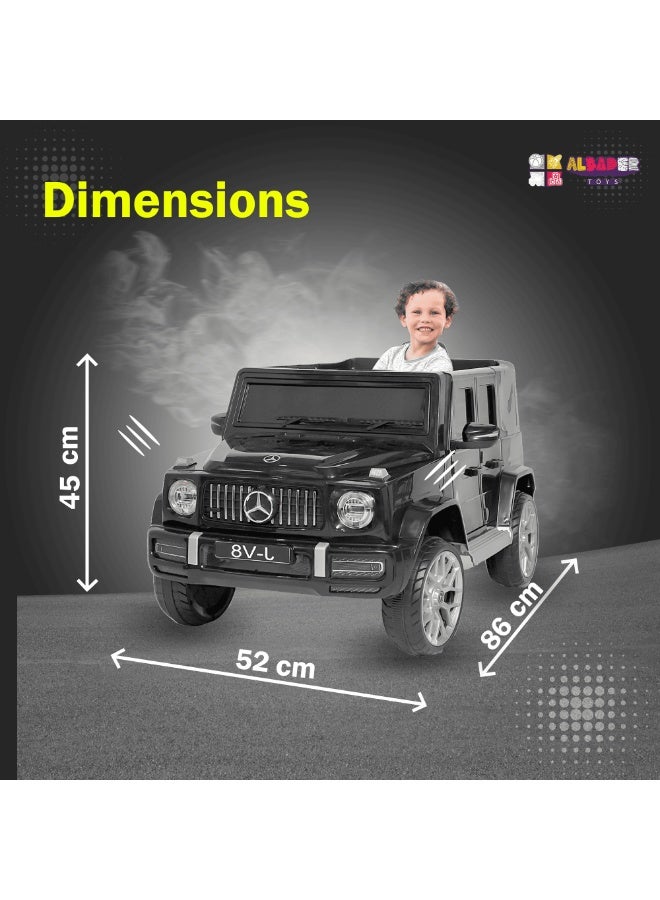 AL BADER Children's Mercedes AMG G63 G-Class With Remote Control and 2-Motors Electric, 12V Battery, Openable Doors, Car for Ages 2-8 Years (Black). - Image 4